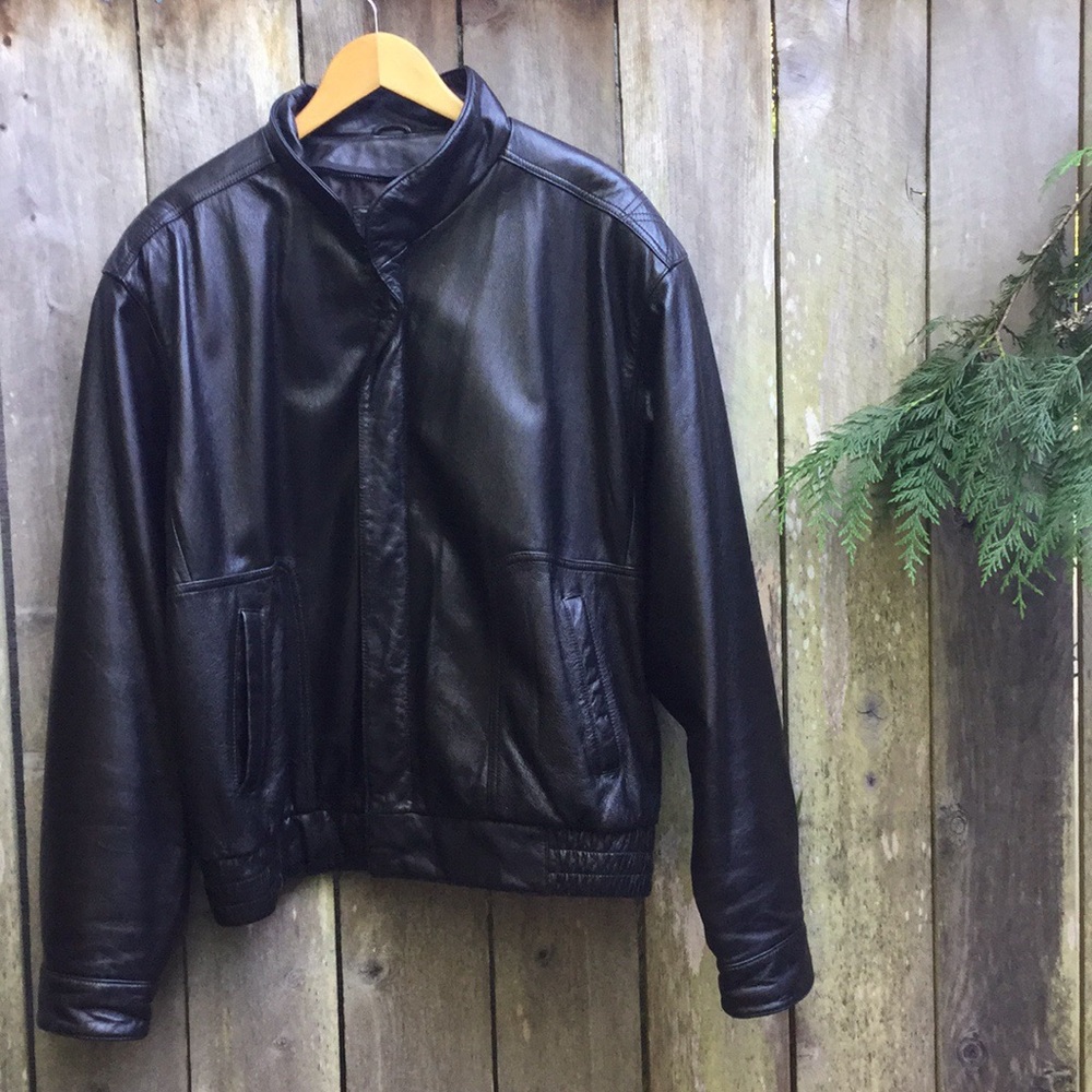 Reed Sportswear Leather Bomber Jacket Dk Brown 42